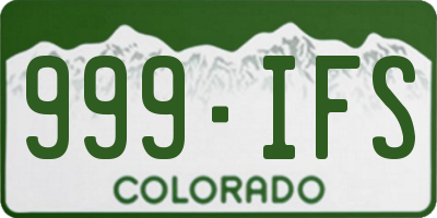 CO license plate 999IFS