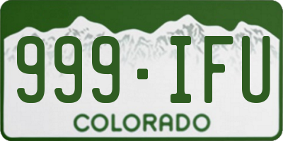 CO license plate 999IFU