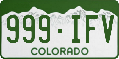 CO license plate 999IFV