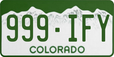 CO license plate 999IFY