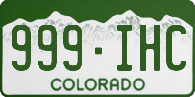 CO license plate 999IHC