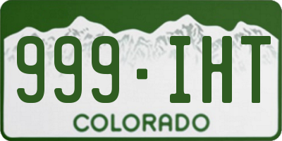 CO license plate 999IHT