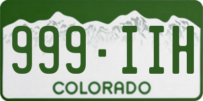 CO license plate 999IIH