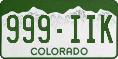 CO license plate 999IIK