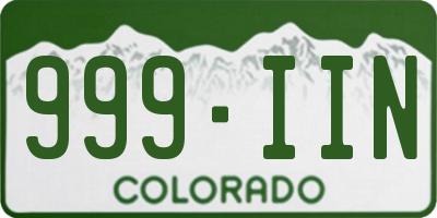 CO license plate 999IIN