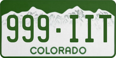 CO license plate 999IIT