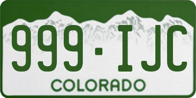 CO license plate 999IJC