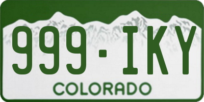 CO license plate 999IKY