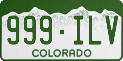 CO license plate 999ILV