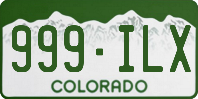 CO license plate 999ILX