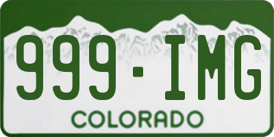 CO license plate 999IMG