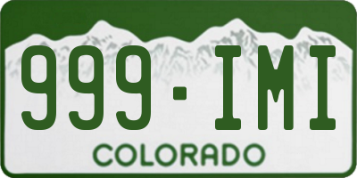 CO license plate 999IMI