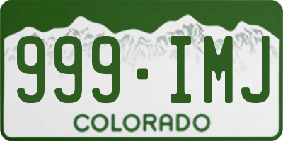 CO license plate 999IMJ