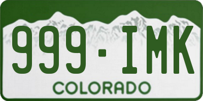 CO license plate 999IMK