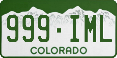 CO license plate 999IML