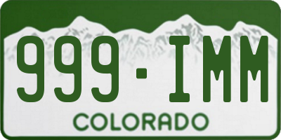 CO license plate 999IMM