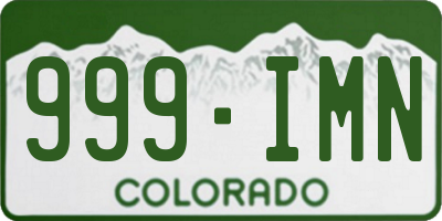 CO license plate 999IMN