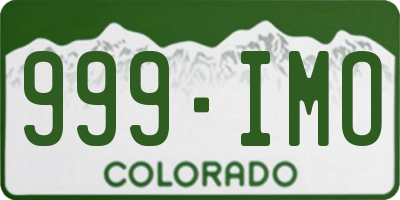 CO license plate 999IMO
