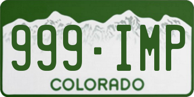 CO license plate 999IMP