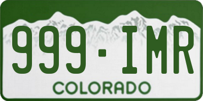 CO license plate 999IMR
