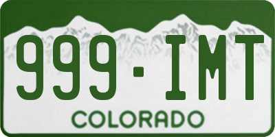 CO license plate 999IMT