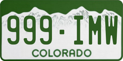 CO license plate 999IMW