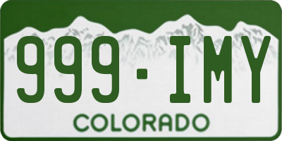 CO license plate 999IMY