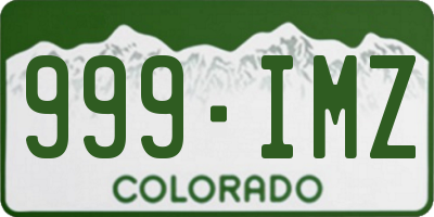 CO license plate 999IMZ