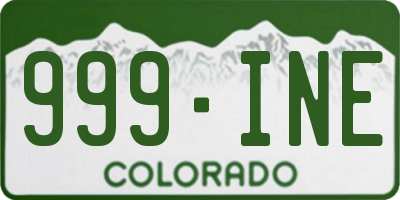 CO license plate 999INE