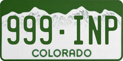 CO license plate 999INP
