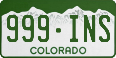 CO license plate 999INS
