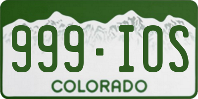 CO license plate 999IOS