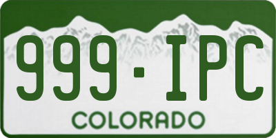 CO license plate 999IPC