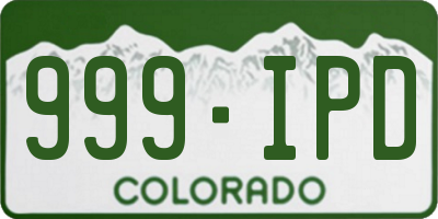 CO license plate 999IPD