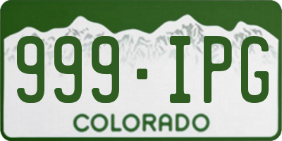 CO license plate 999IPG