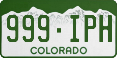 CO license plate 999IPH