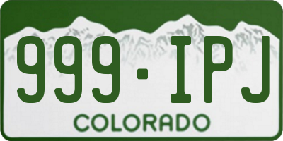 CO license plate 999IPJ