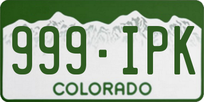 CO license plate 999IPK