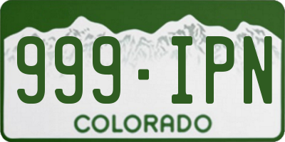 CO license plate 999IPN