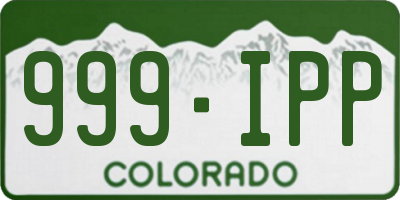 CO license plate 999IPP