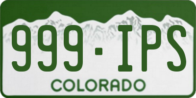 CO license plate 999IPS