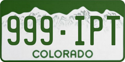 CO license plate 999IPT