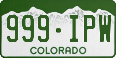 CO license plate 999IPW