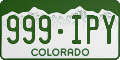 CO license plate 999IPY