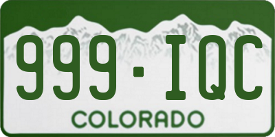 CO license plate 999IQC