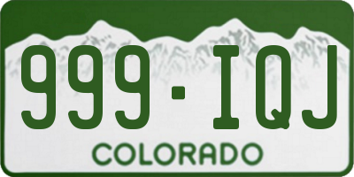 CO license plate 999IQJ