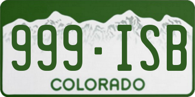 CO license plate 999ISB