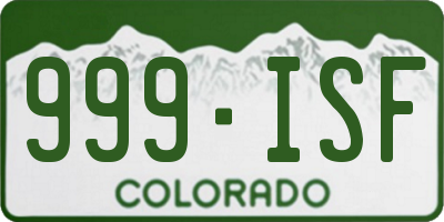 CO license plate 999ISF
