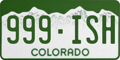 CO license plate 999ISH