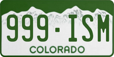 CO license plate 999ISM